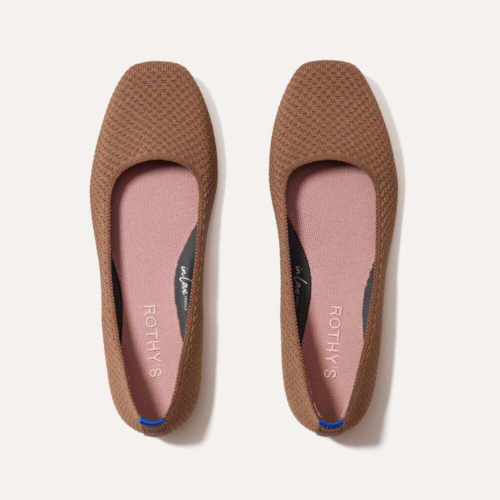 Rothy's The Max Square - Pecan Micro Check Size 7.5